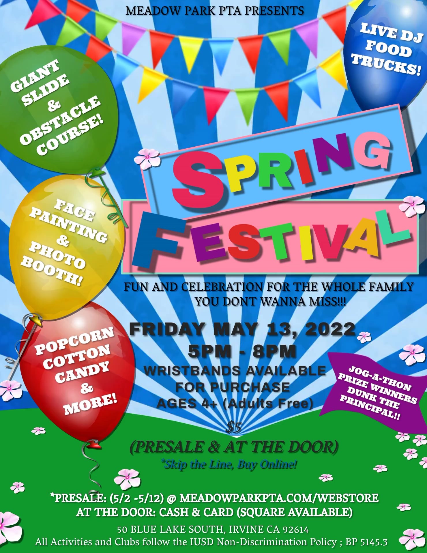 PTA Spring Festival, 5:00 - 8:00pm | Meadow Park Elementary